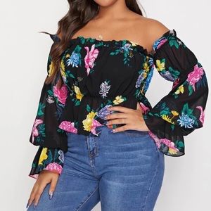 Floral Peplum Crop Top